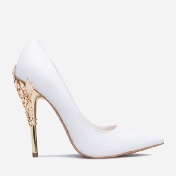 Shoe Dazzle Shoes - Shoe Dazzle Esperanza Glam Pump White Gold Sz 8